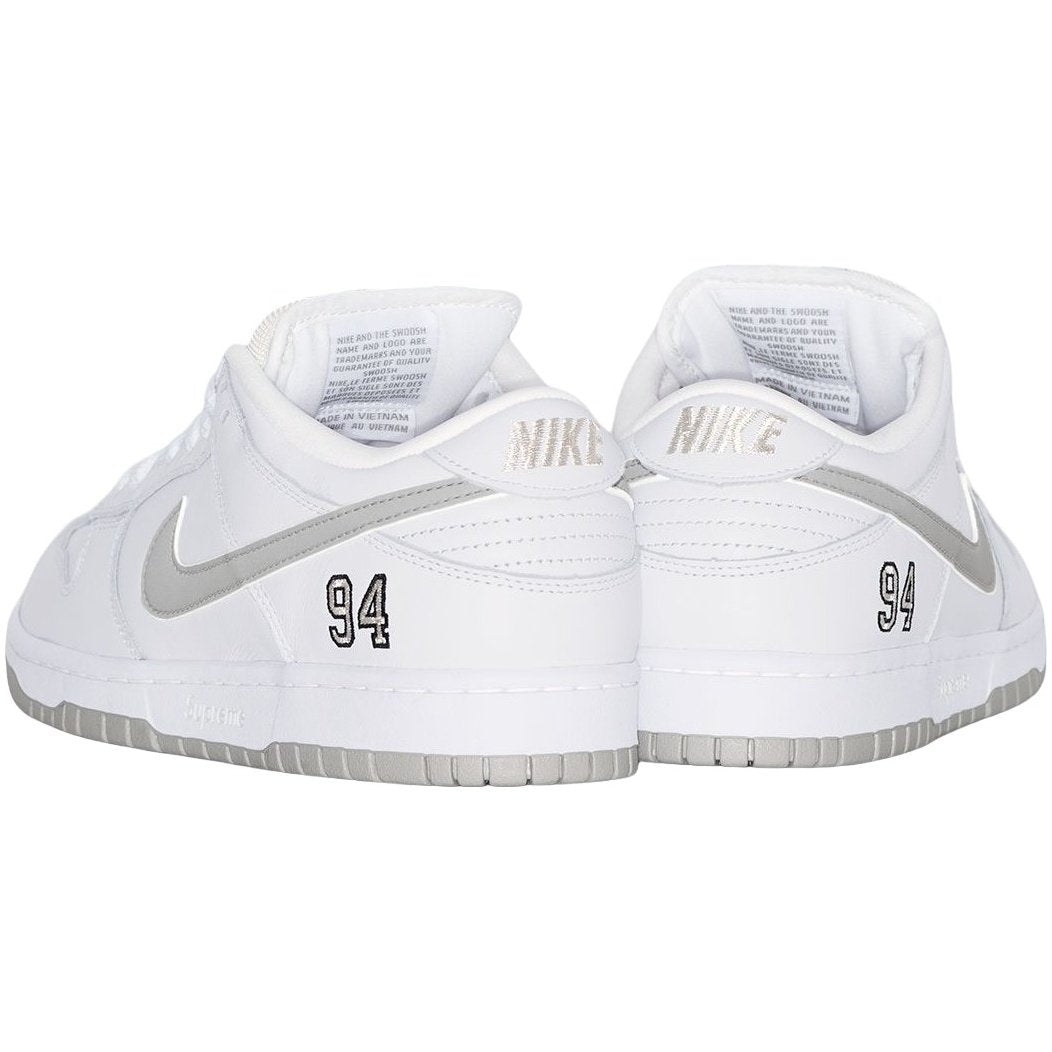 Dunk Low SB Supreme 94 White Metallic Silver