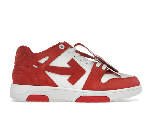 Out of Office Low Brick Red White Suede
