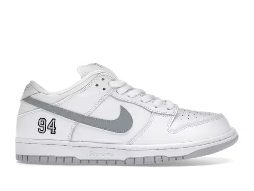Dunk Low SB Supreme 94 White Metallic Silver