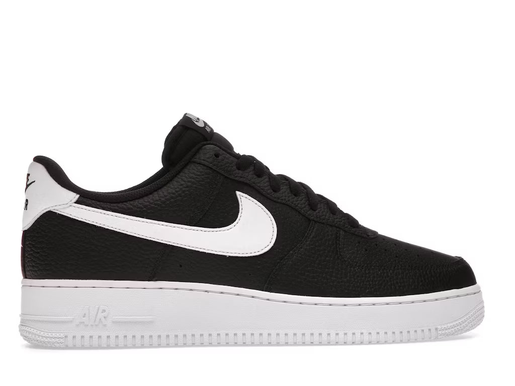 Air force 1 Black White Pebbled Leather