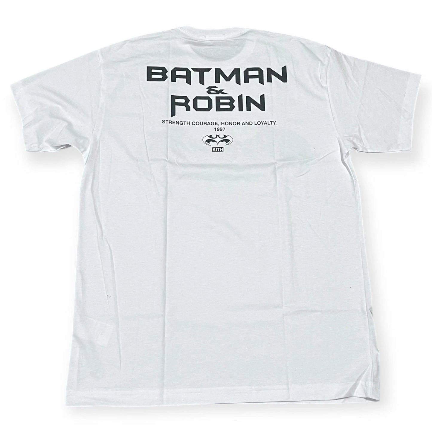 Kith x Batman and Robin Logo Vintage Tee White